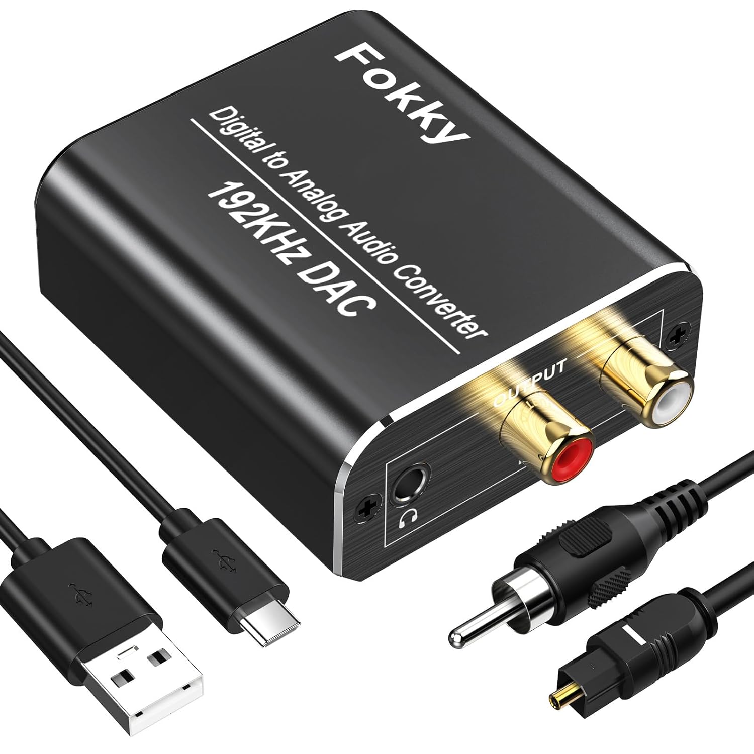 Fokky 192kHz Aluminum DAC Converter with Optical & Coaxial Inputs
